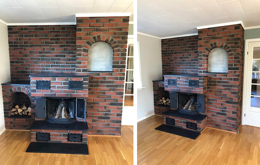 Alter Kamin mit Backstein